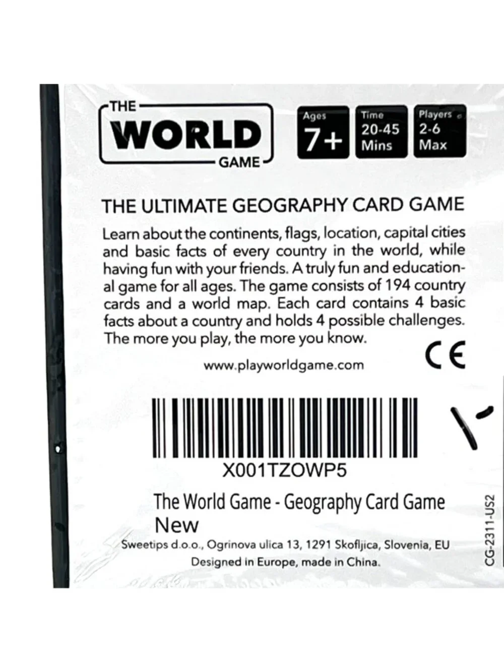 The World Game Ultimate Geography Game 194 Country Cards World Map Educational
